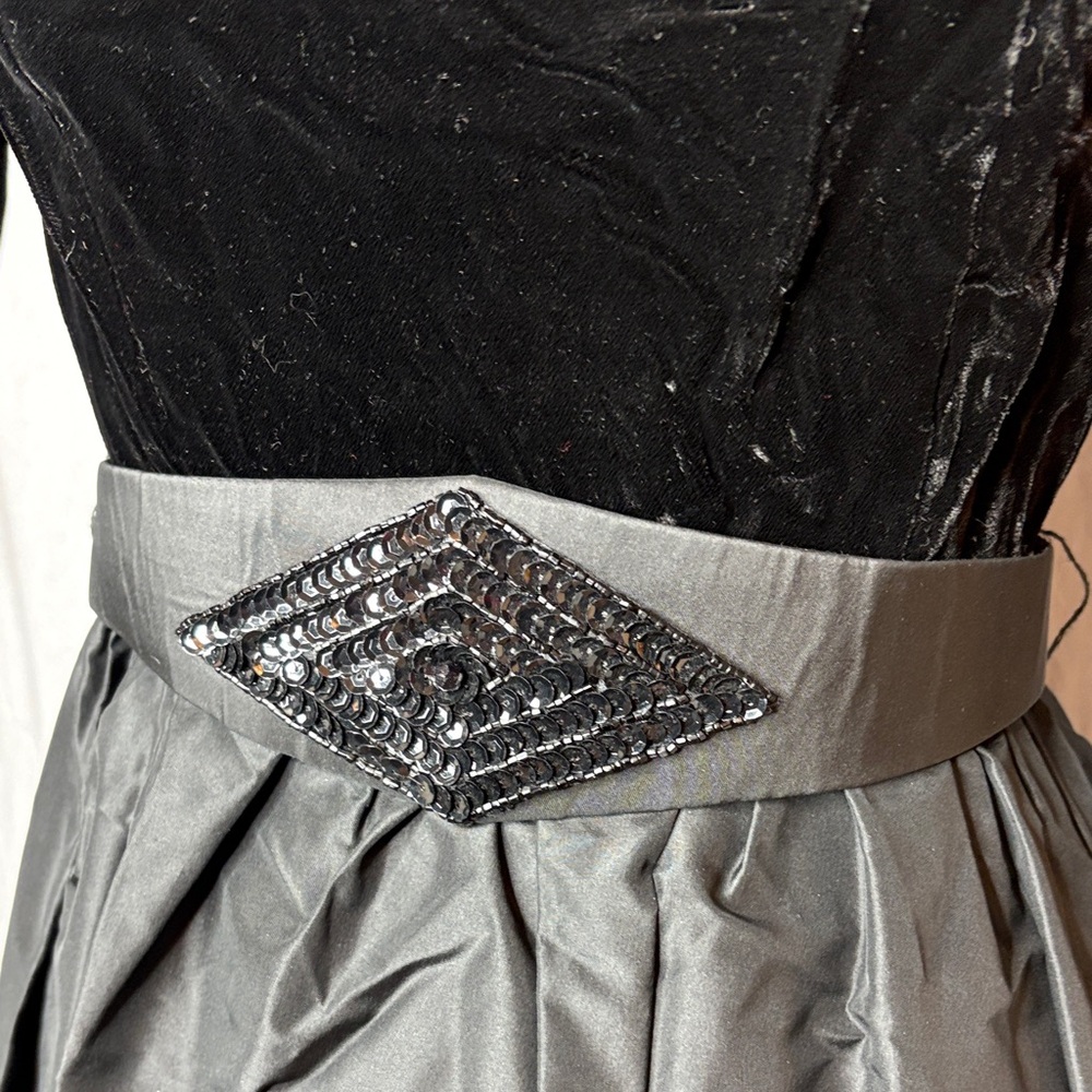 Vintage 80s Silk and Velvet Formal Dress Small - Picture 10 of 11